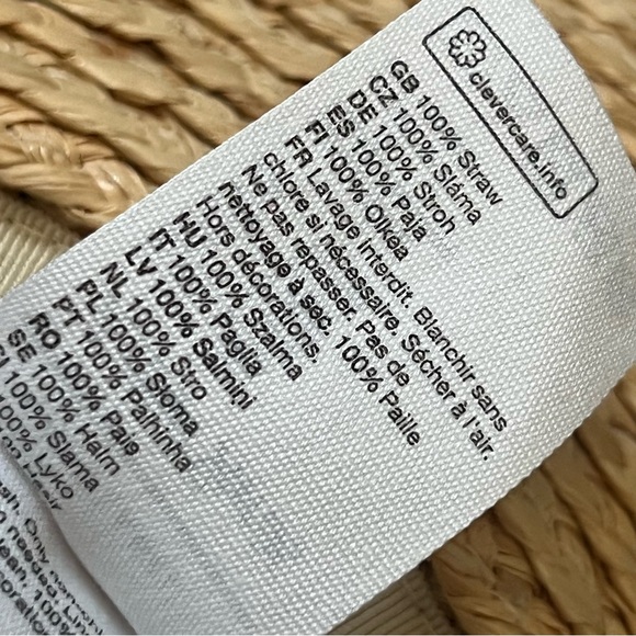 NEW & OTHER STORIES Grosgrain-Trimmed Straw Hat Tan Natural Black - Picture 10 of 11